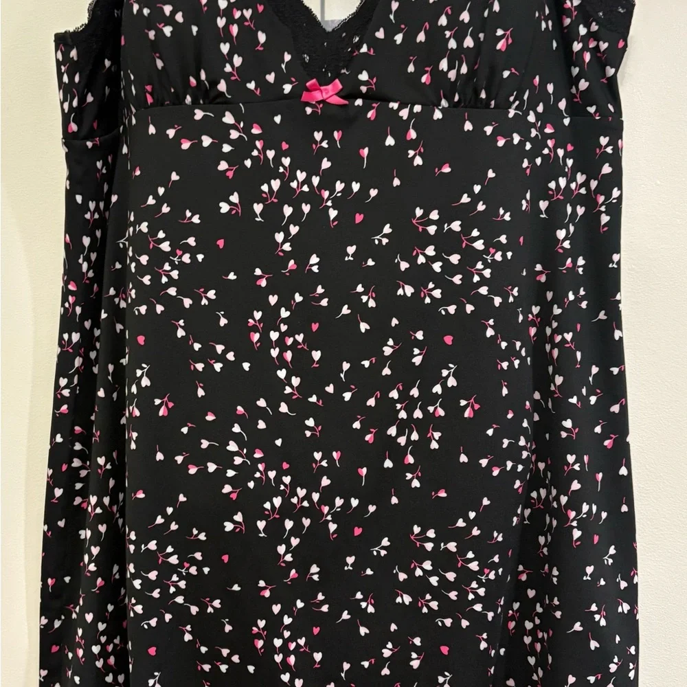 Jenni Black Nightgown with Heart Accents